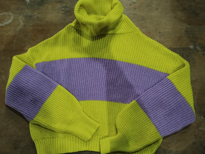 Blusa de lã amarela/lilas