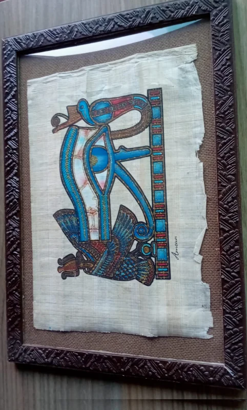 Quadro com Papiro Egípcio – Olho de Hórus (Autêntico)