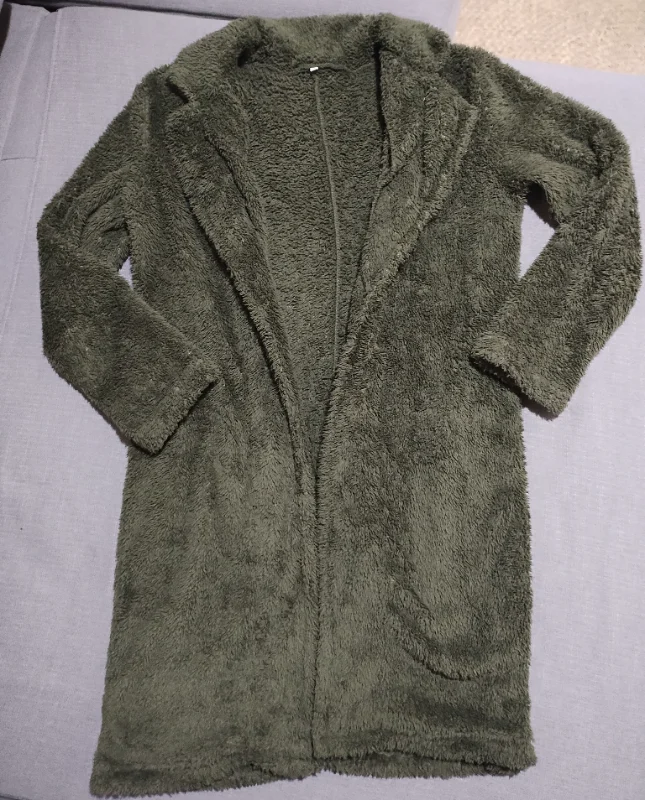 Casaco Teddy verde feminino 