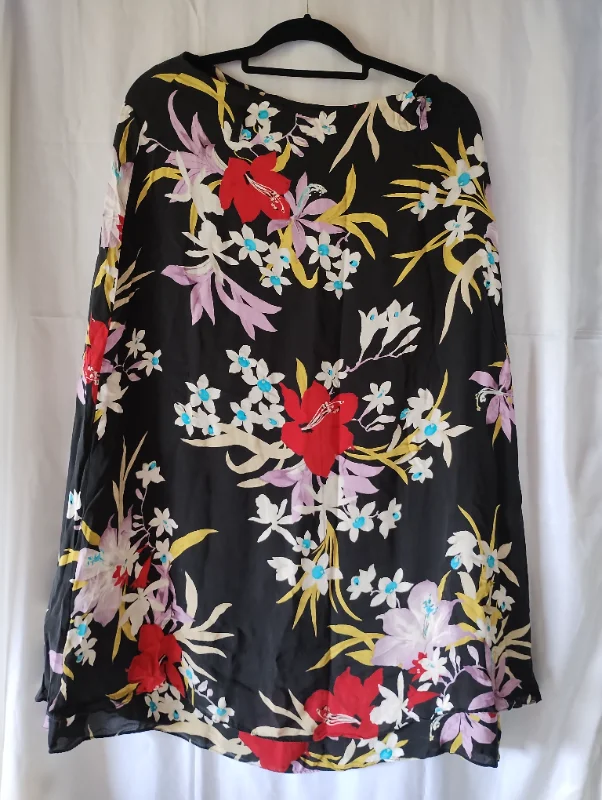 Saia longa floral preta