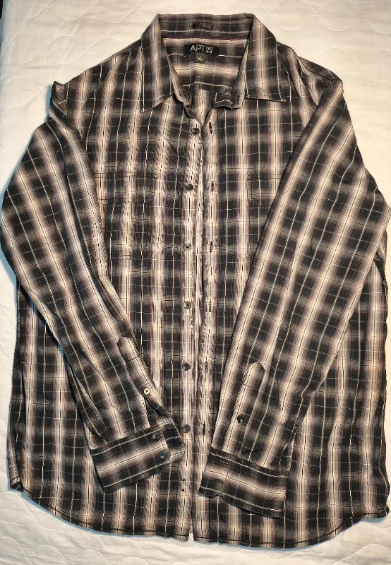 Camisa masculina xadrez cinza APT9