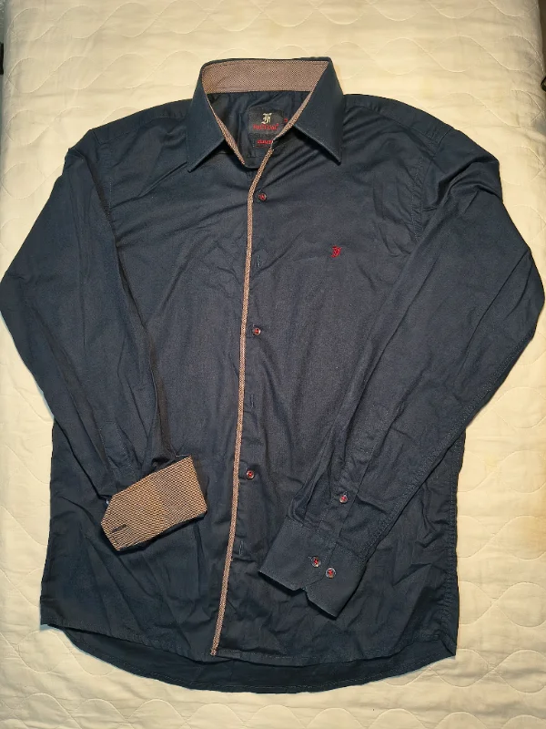 Camisa social masculina Azul Factual